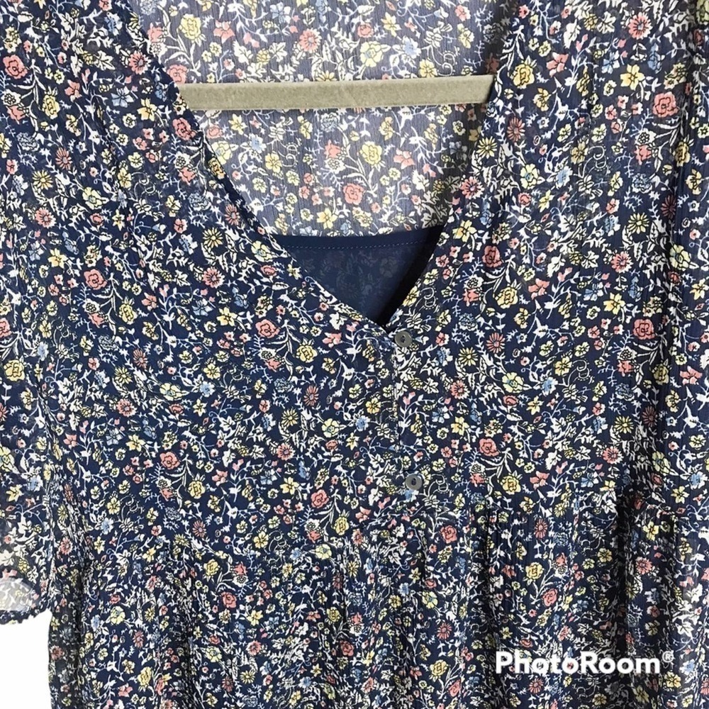 MNG all over floral print sheer mini dress size 4 - Picture 3 of 6